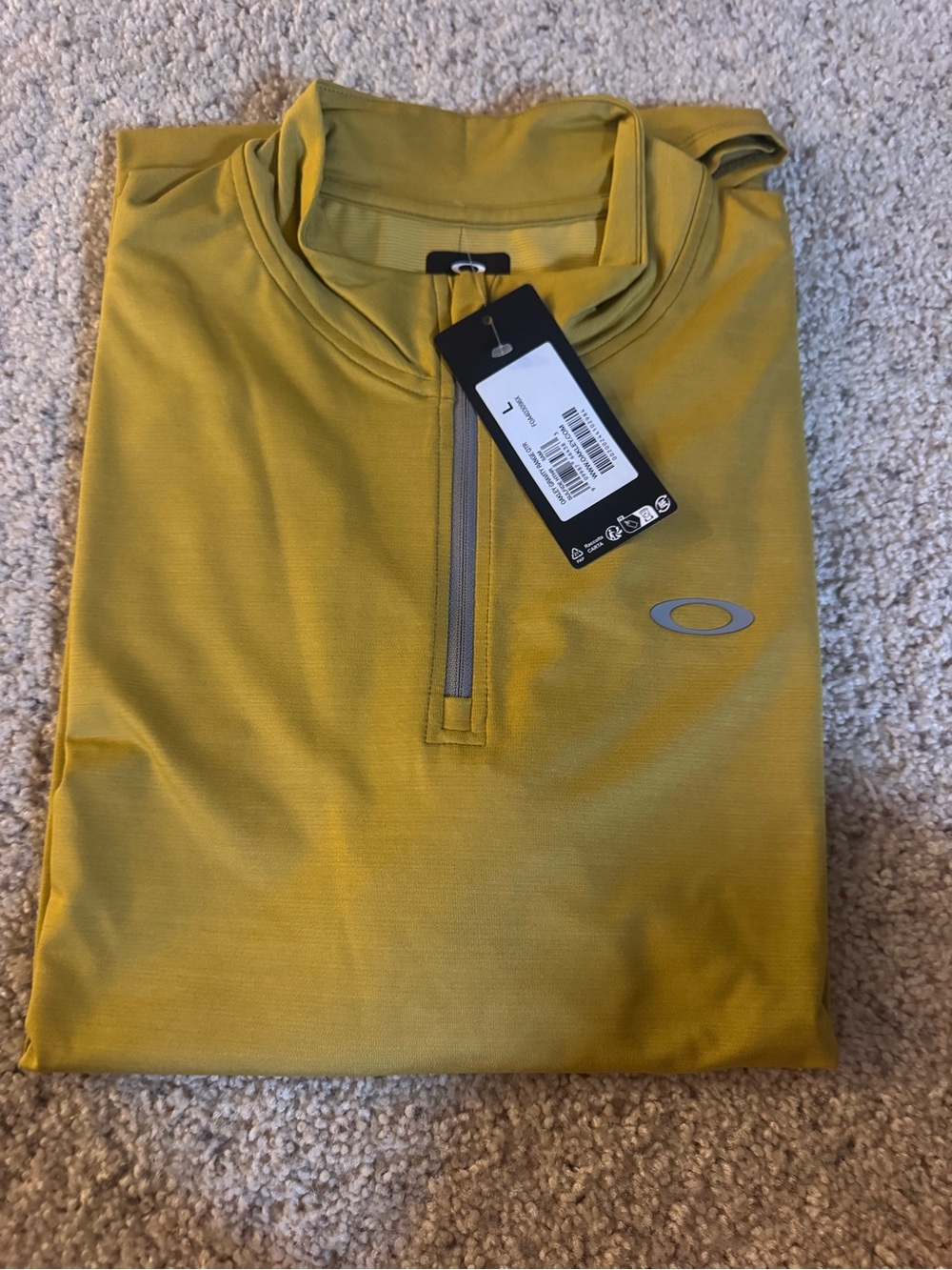 New large Oakley Men's Half-Zip Performance Polo official color sulfide Heather